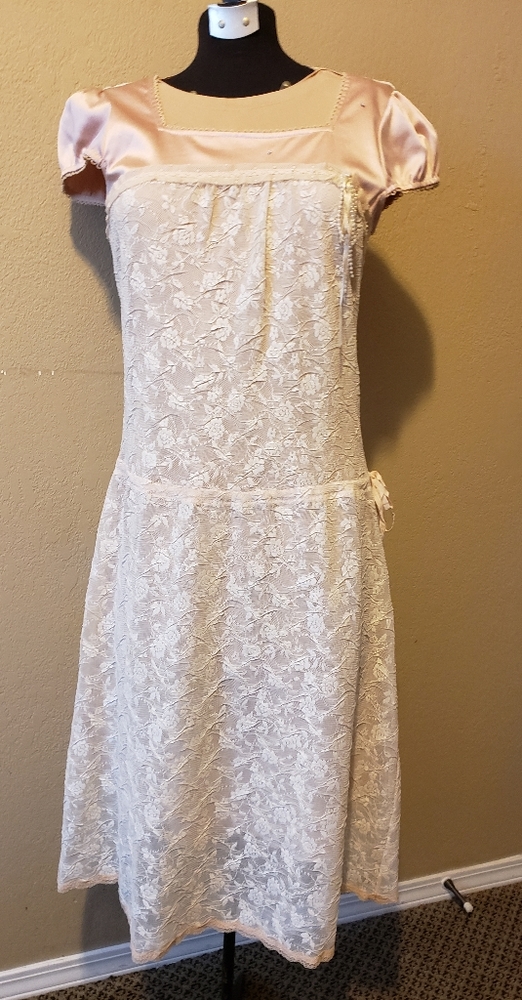 Women Vintage Lace one piece Party Dress